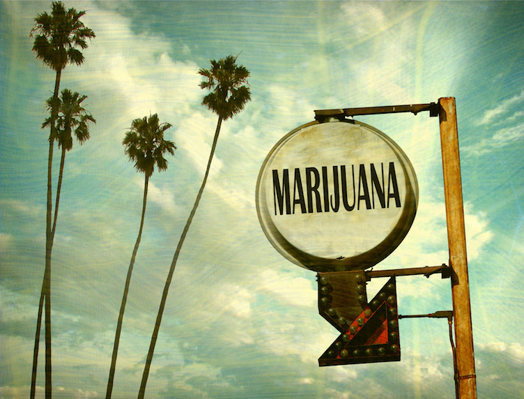 marijuana road sign